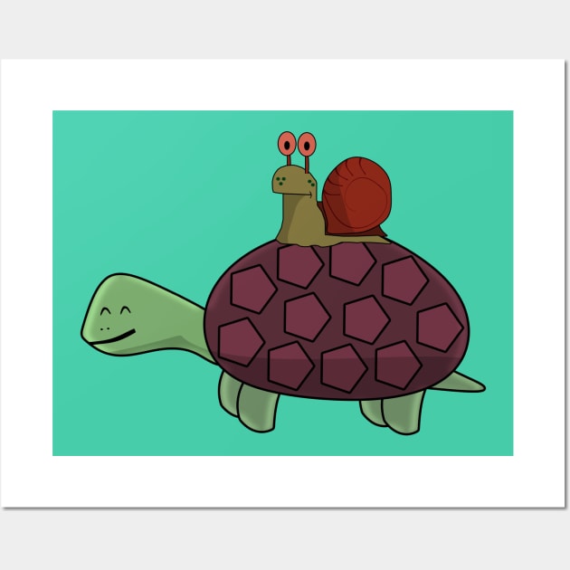 Snail over Turtle Wall Art by Mad&Happy